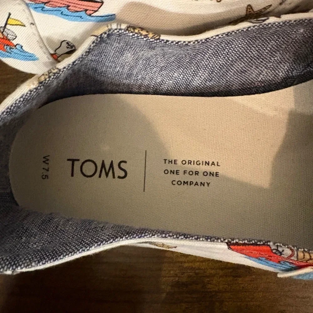 Toms Nautical Sea Venture Dog Print Canvas Slip On Shoe‎ (Women's 7.5W) - Picture 3 of 8